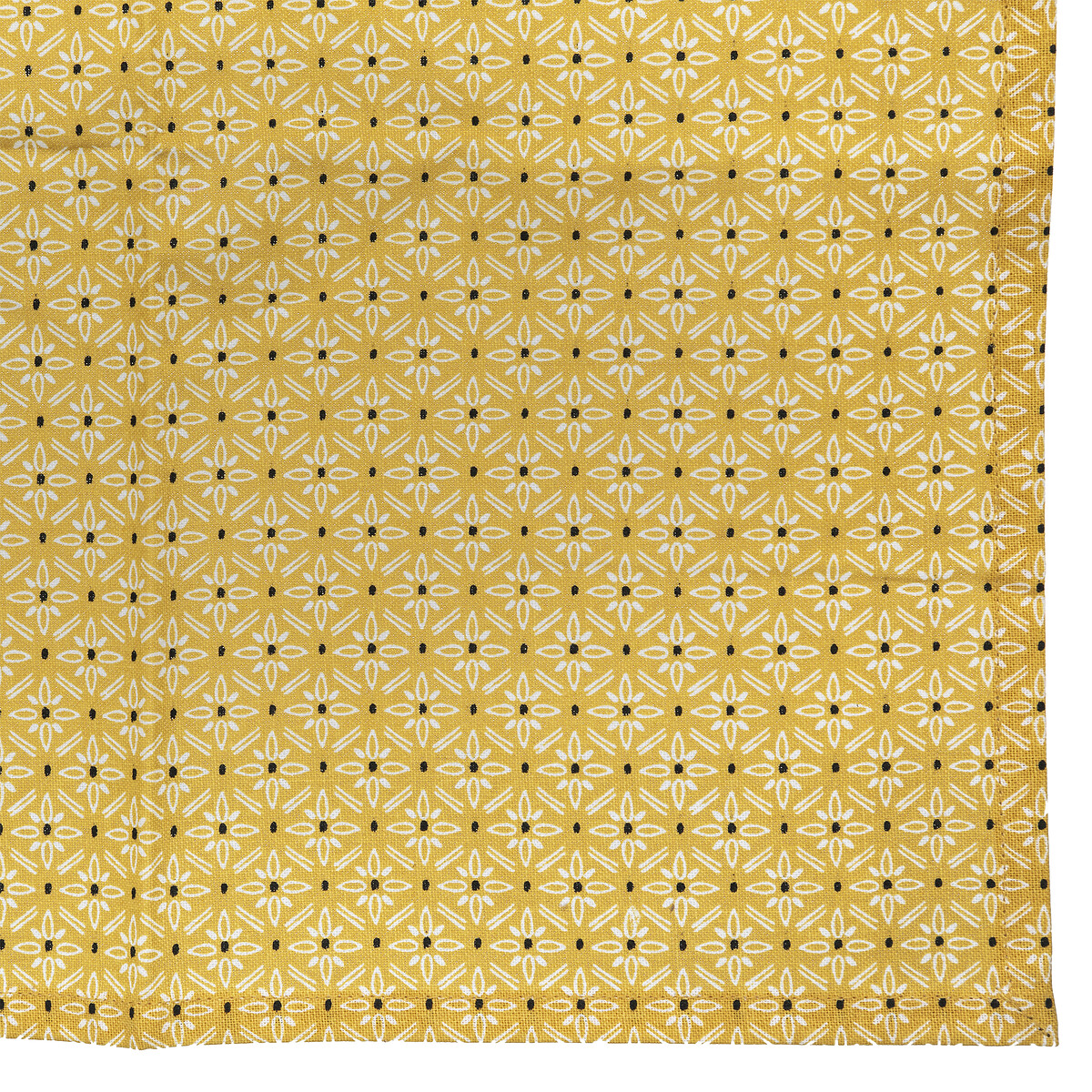 Conjunto 4 guardanapos amarelo algod&atilde;o