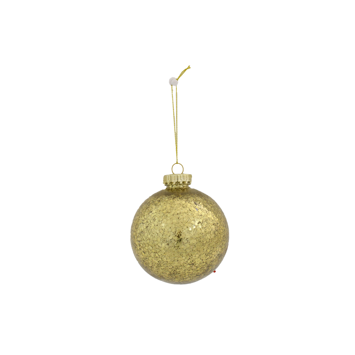 Bola de natal dourada com glitter 8cm