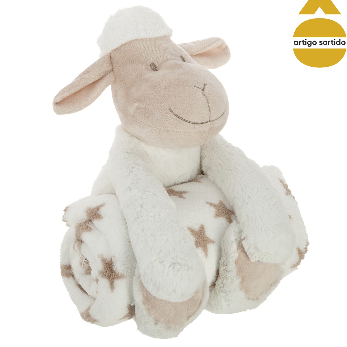 Peluche com manta de 75x100cm branco