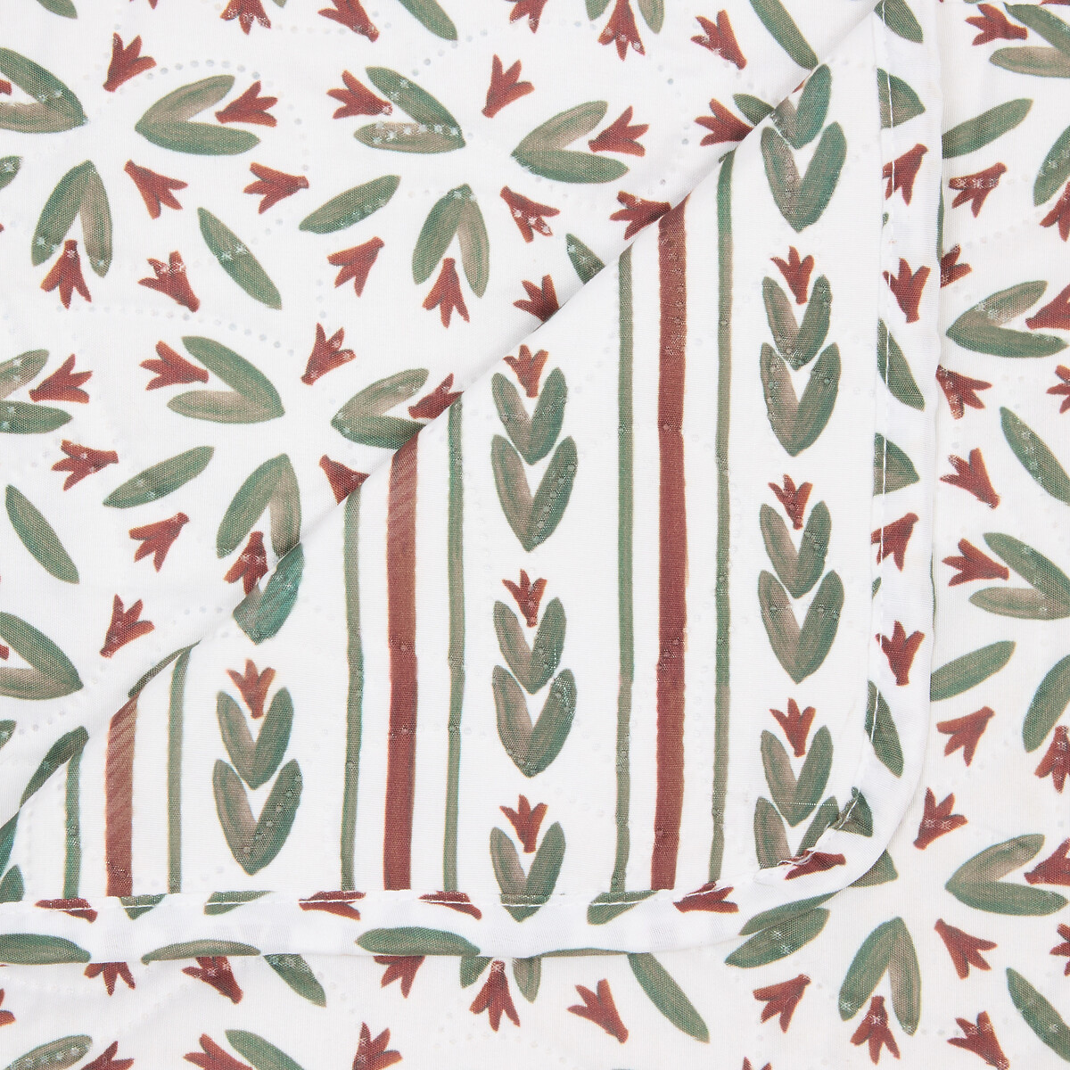 Colcha COLE branca e verde 220x240cm