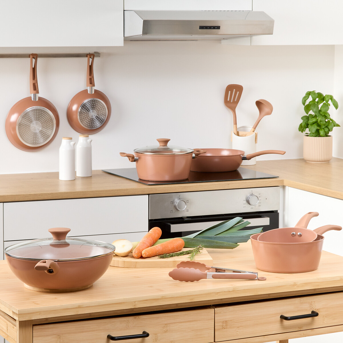 Conjunto de 3 utens&iacute;lios de servir TOSCANE rosa