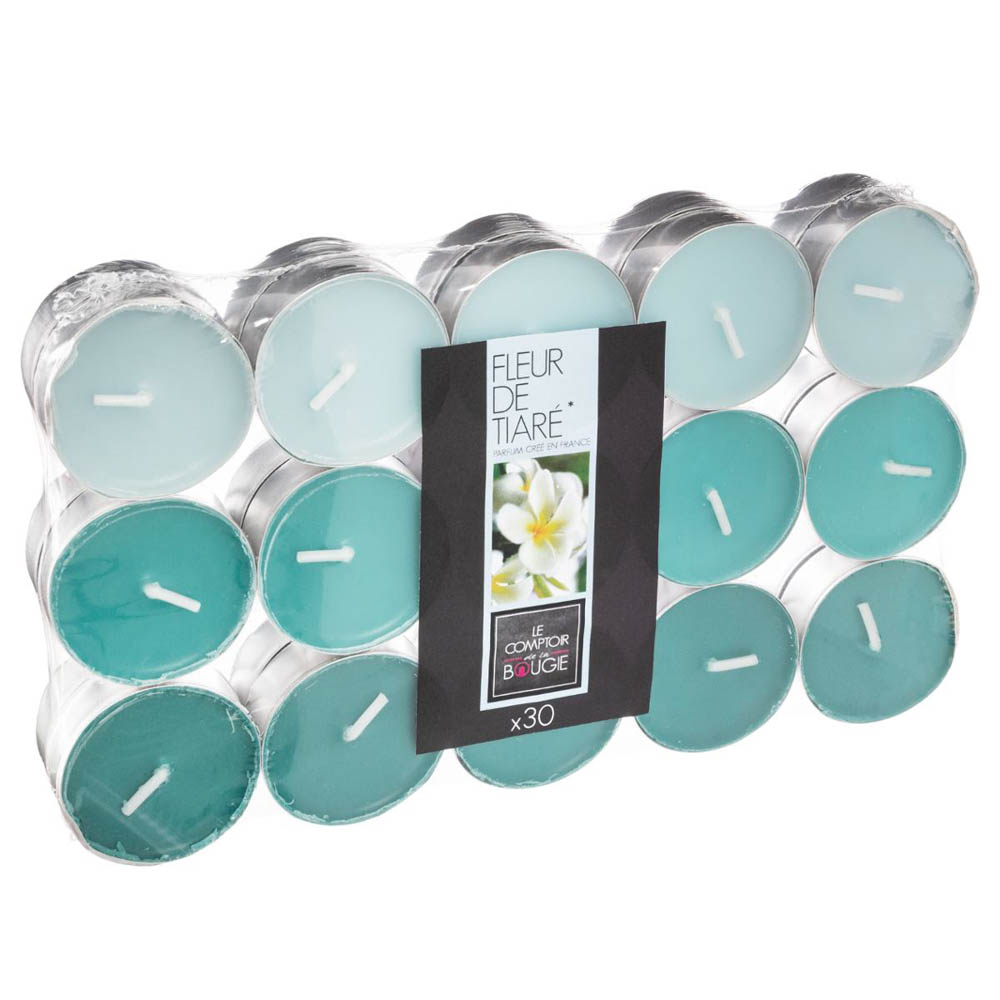 Conjunto de 30 velas tealights flor tiare