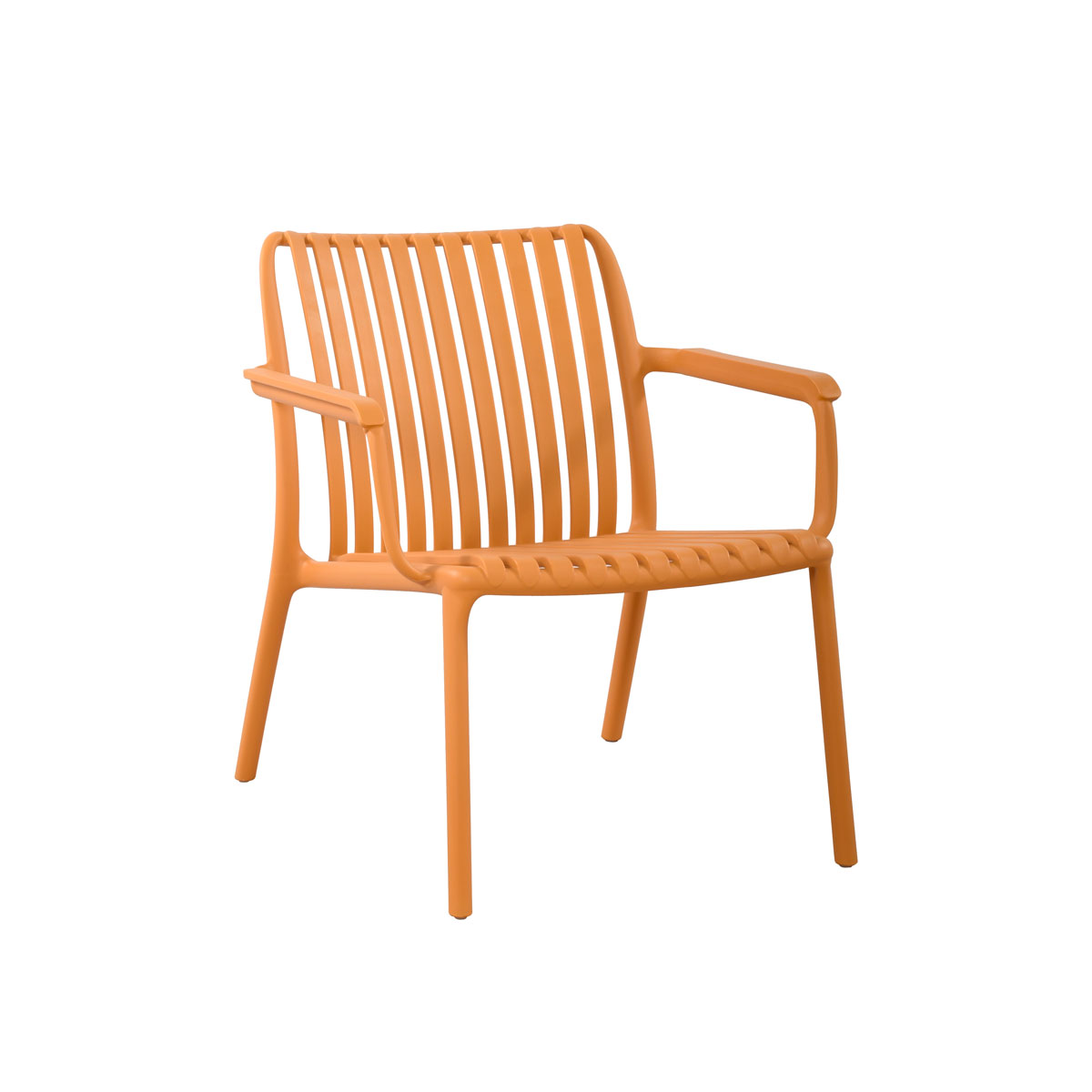 Cadeira exterior amarela com bra&ccedil;os