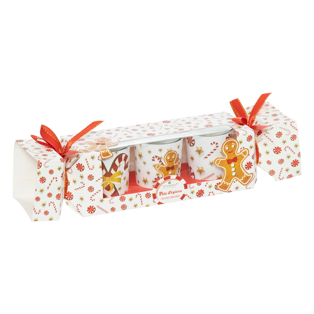 Coffret de 3 velas perfumadas bolacha gengibre,  Coffret de 3 velas perfumadas bolacha gengibre
