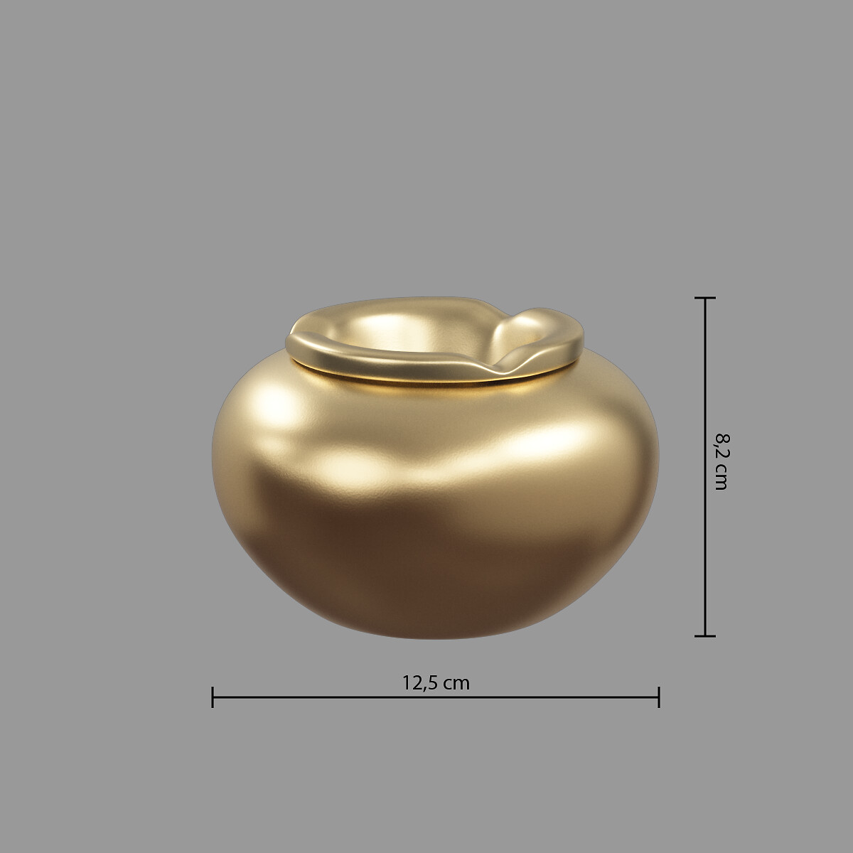 Cinzeiro redondo dourado