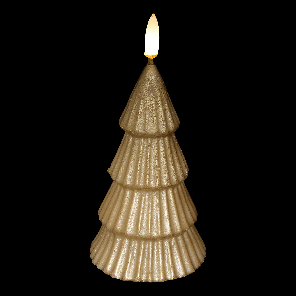 Vela &aacute;rvore natal dourado com led 13cm