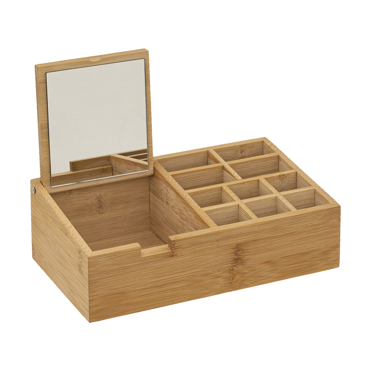 Caixa de bijuteria com espelho em bambu