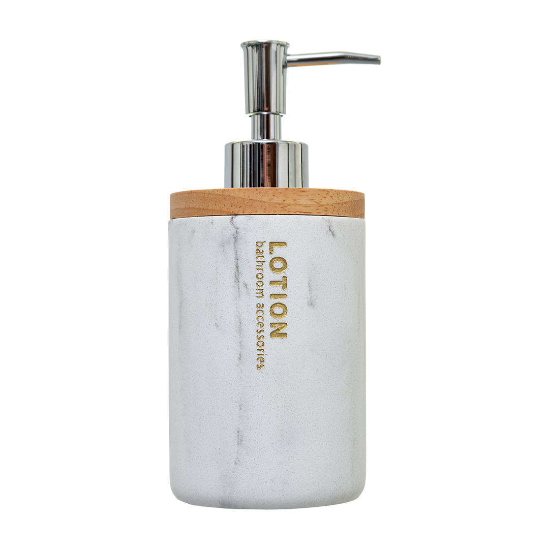 Doseador sabonete l&iacute;quido LEA branco efeito m&aacute;rmore