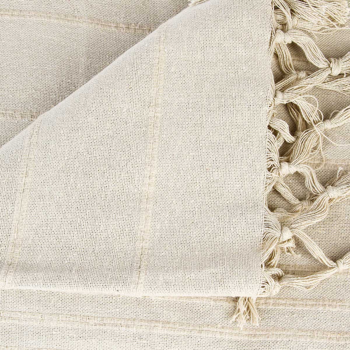 Manta com franjas linho 160x220cm