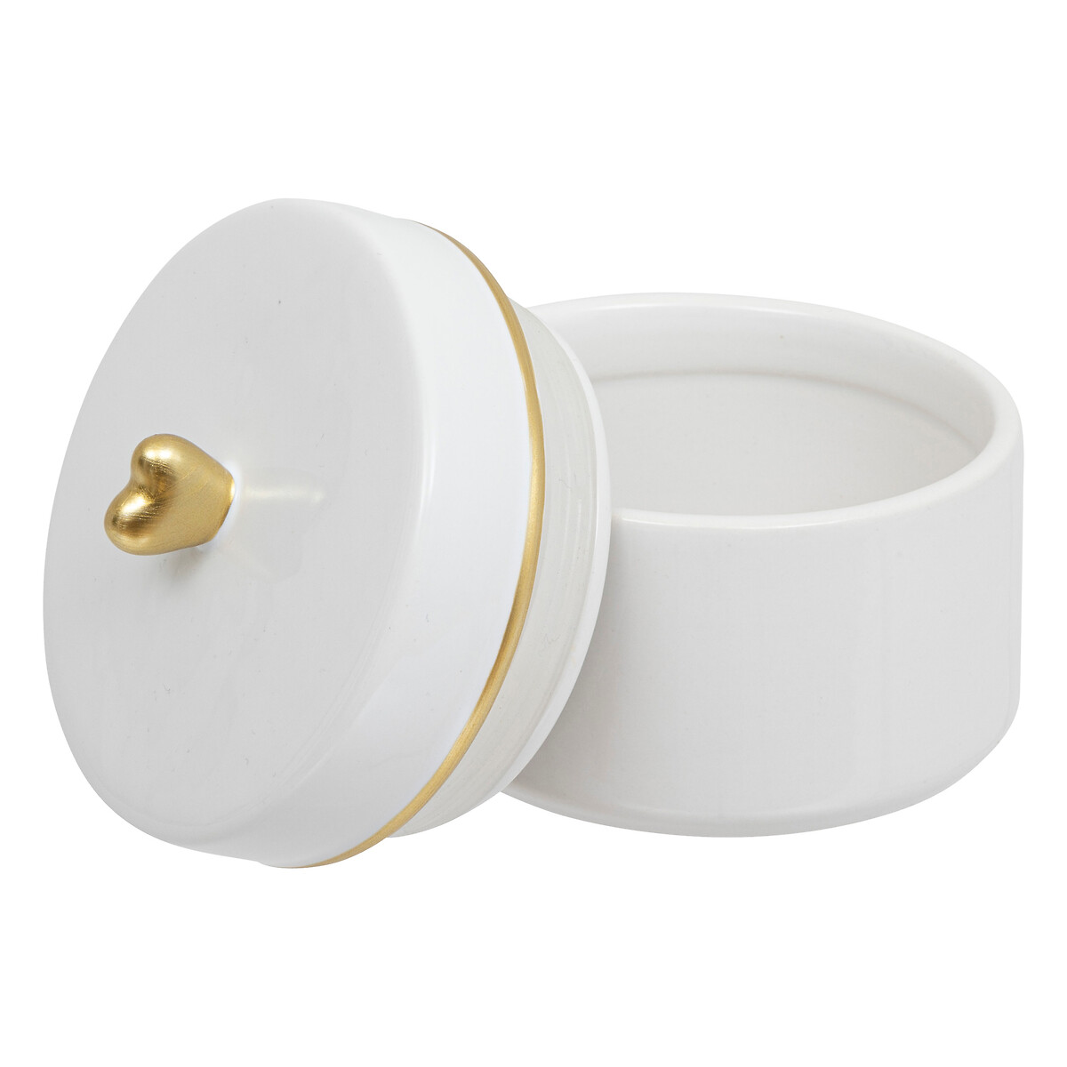 Caixa decorativa branca em cer&acirc;mica 10cm