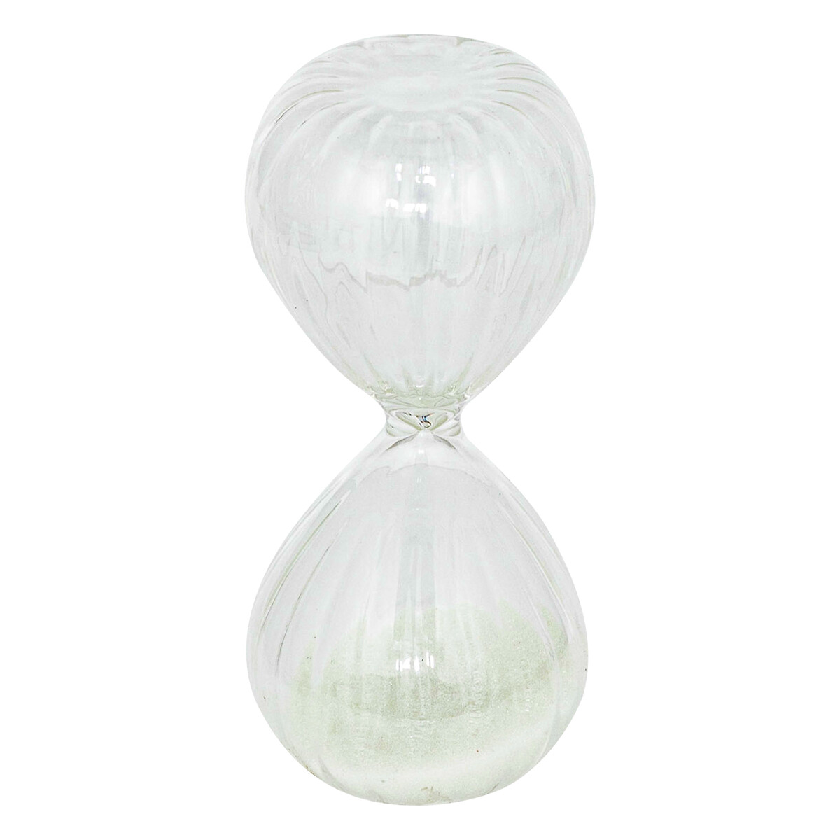 Conjunto de 3 ampulhetas em vidro com tabuleiro DE madeira