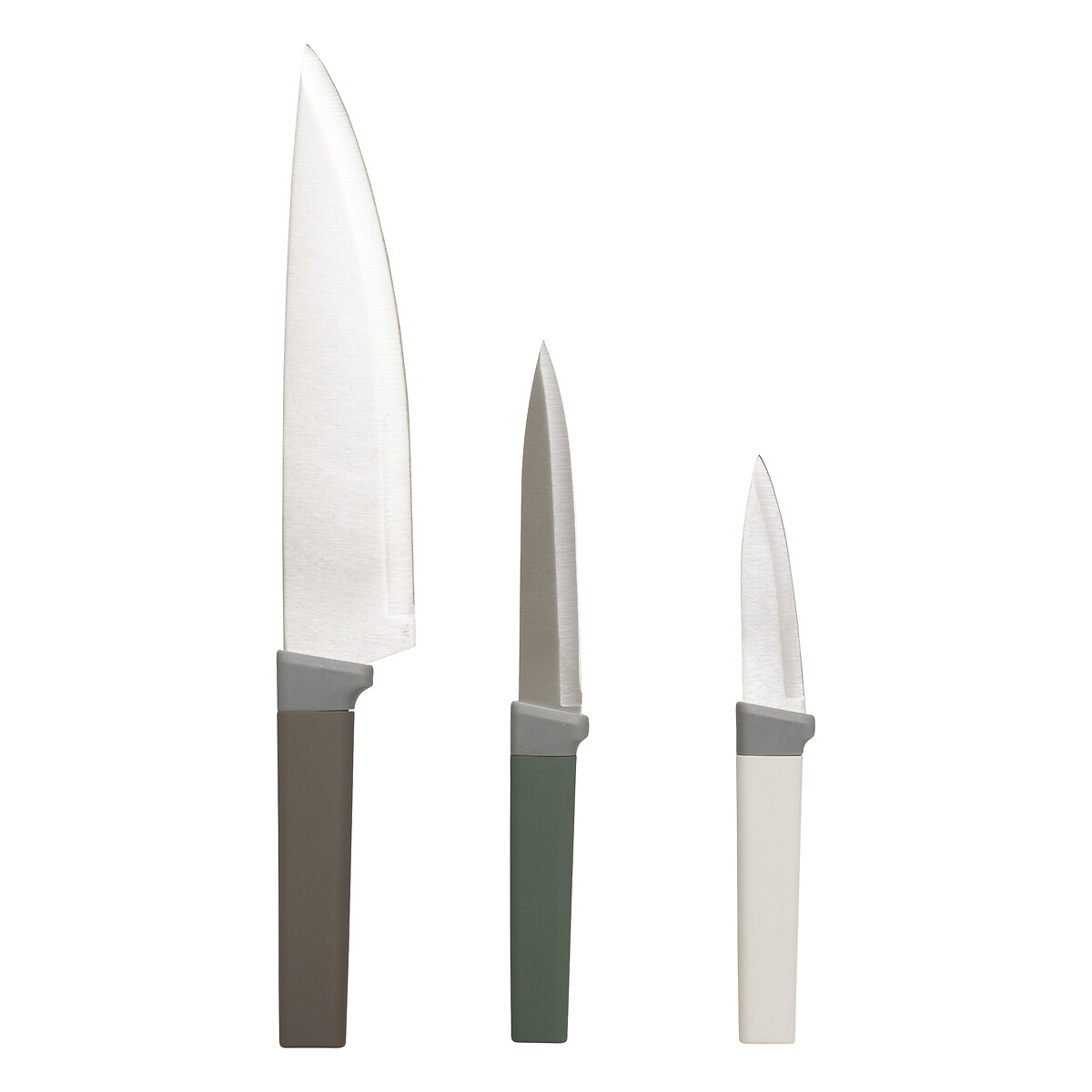 Conjunto de 3 facas variadas em inox,  Conjunto de 3 facas variadas em inox