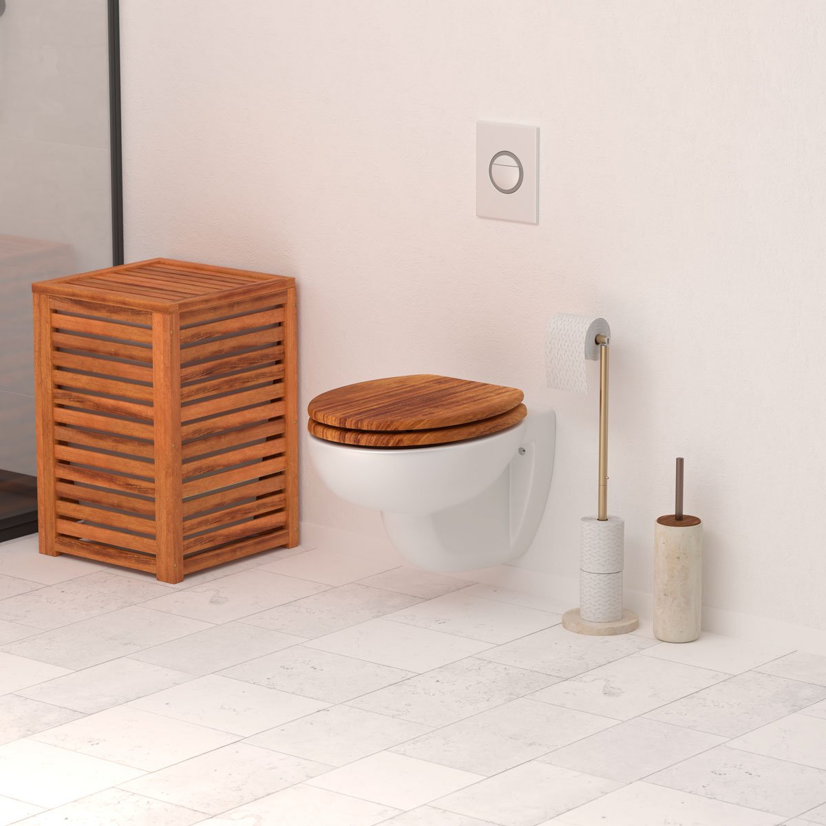 Porta rolos wc C&Ocirc;ME flex&iacute;vel bege