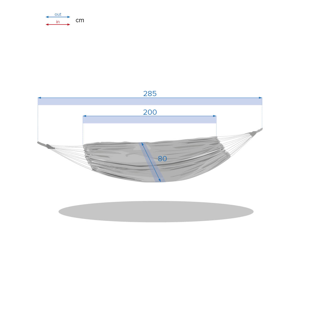 Cama de rede YAQUI verde jade sem estrutura 80x307cm