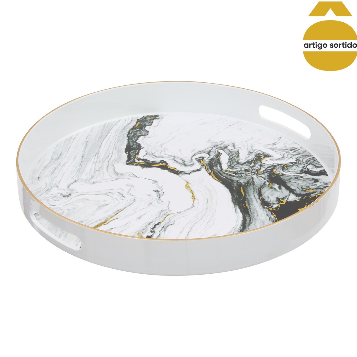 Tabuleiro redondo multicolor 32cm