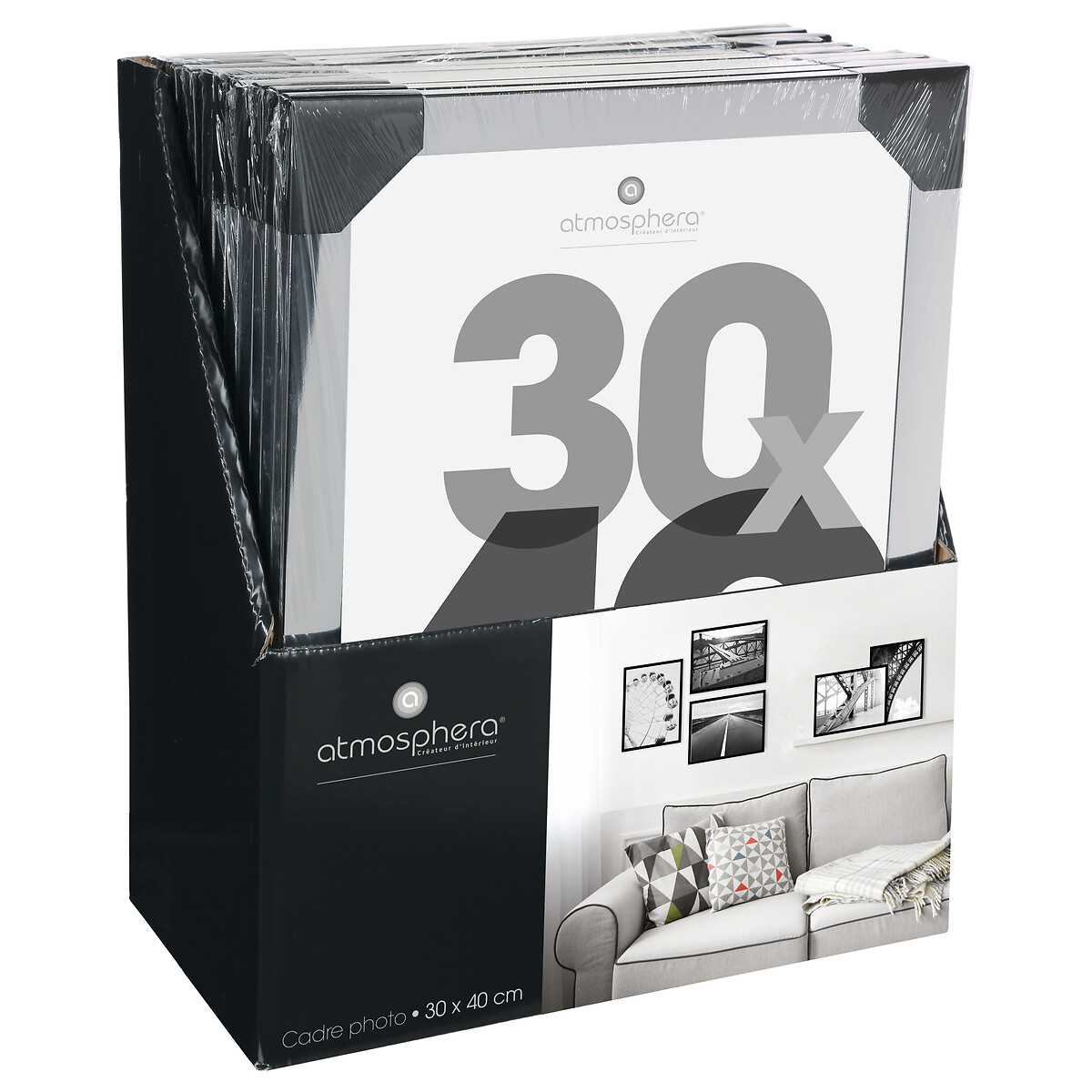 Moldura para fotos prateada 30x40cm