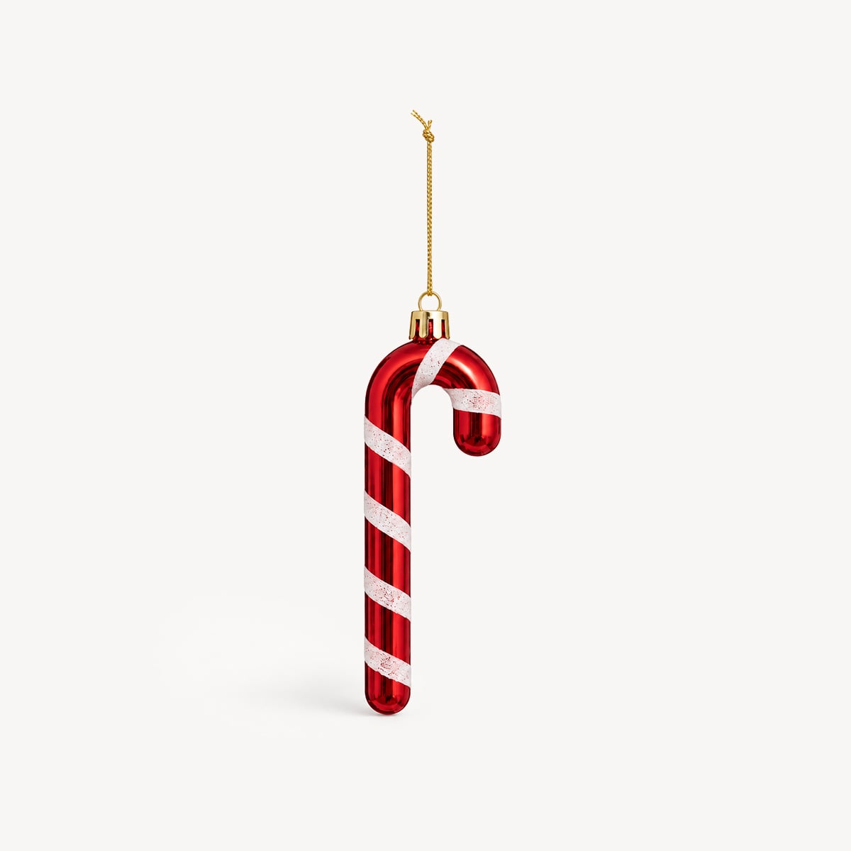 Conjunto de 6 pendurantes bengala vermelho e branco 14cm