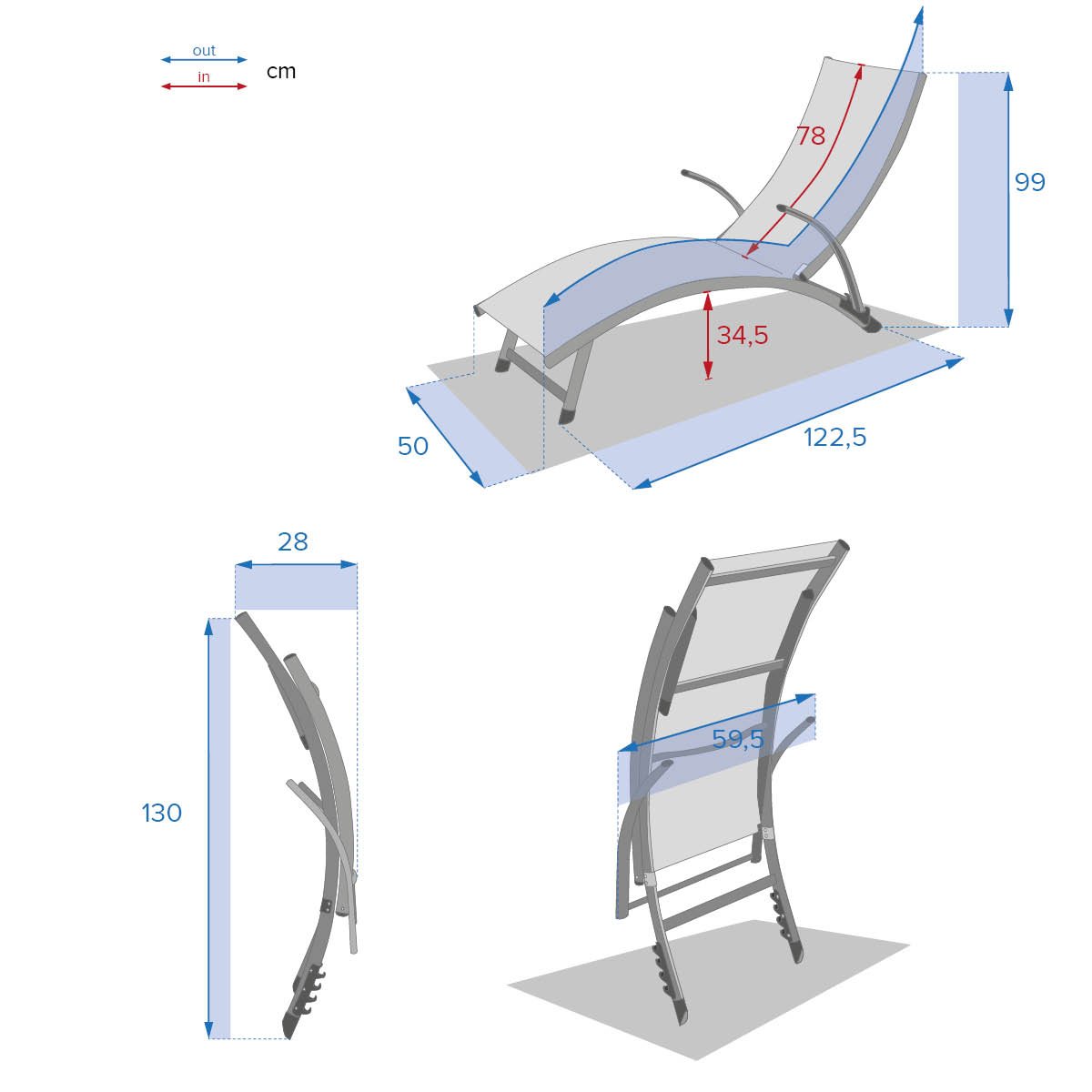 Espregui&ccedil;adeira SAMBA noisette e branco