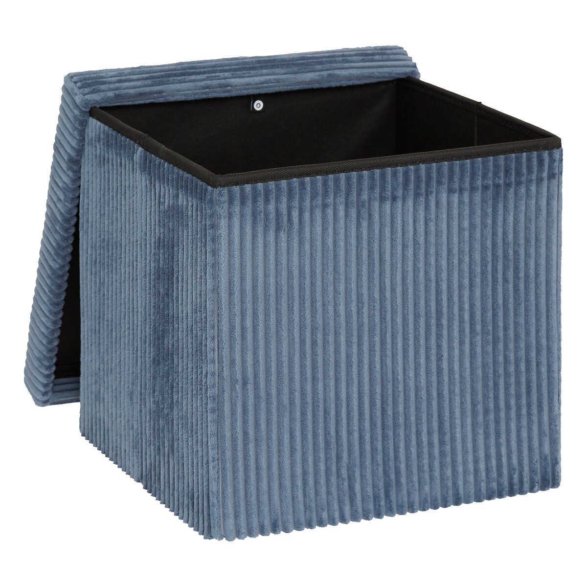 Pufe ARUM com arruma&ccedil;&atilde;o canelado azul 38x38c