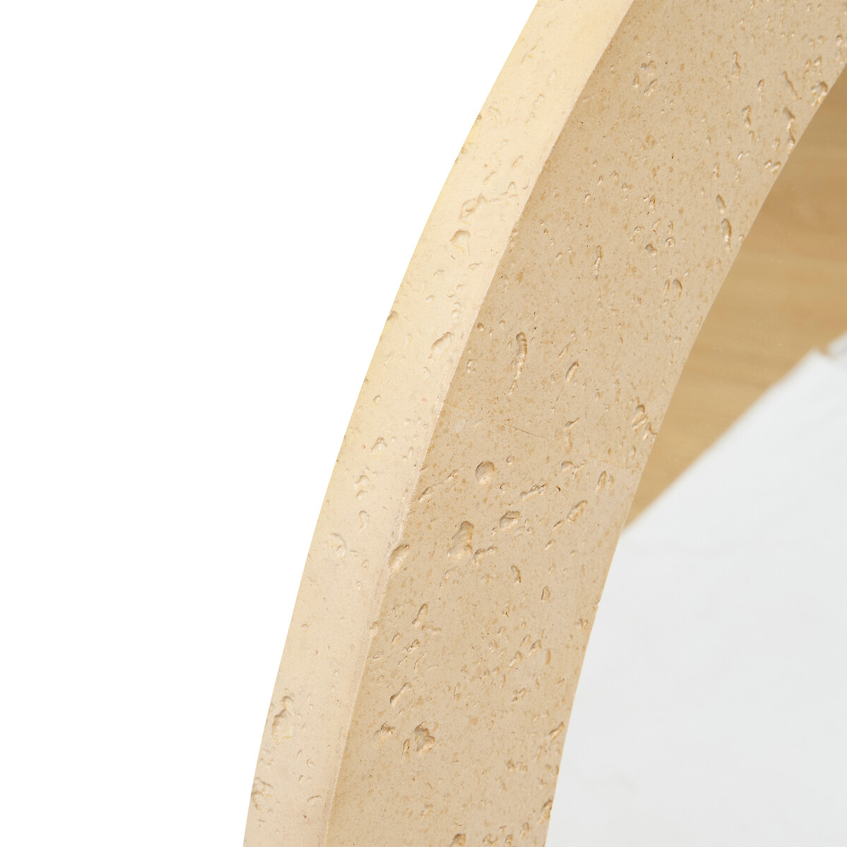 Espelho de parede redondo ANAYA bege 78cm