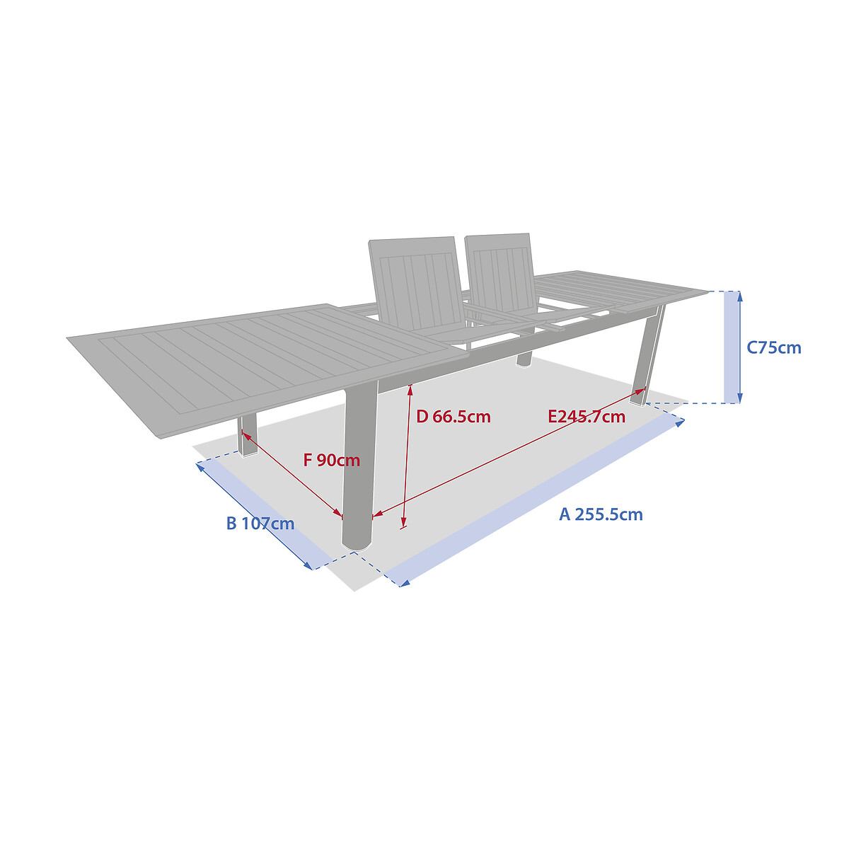Mesa extens&iacute;vel MICEIRA em alum&iacute;nio