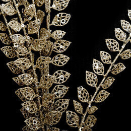 Haste com folhas douradas 100cm