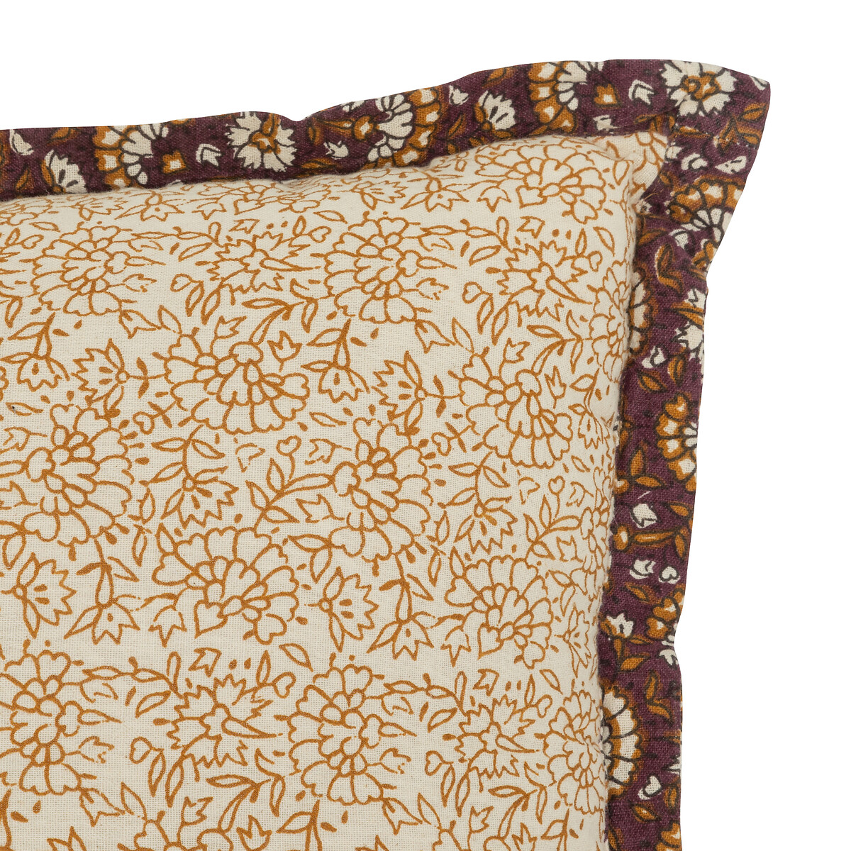 Almofada INDIE bege com flores 38x58cm
