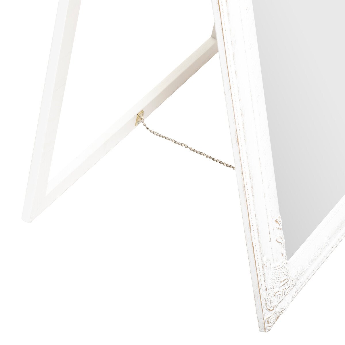 Espelho de ch&atilde;o branco trabalhado 172cm