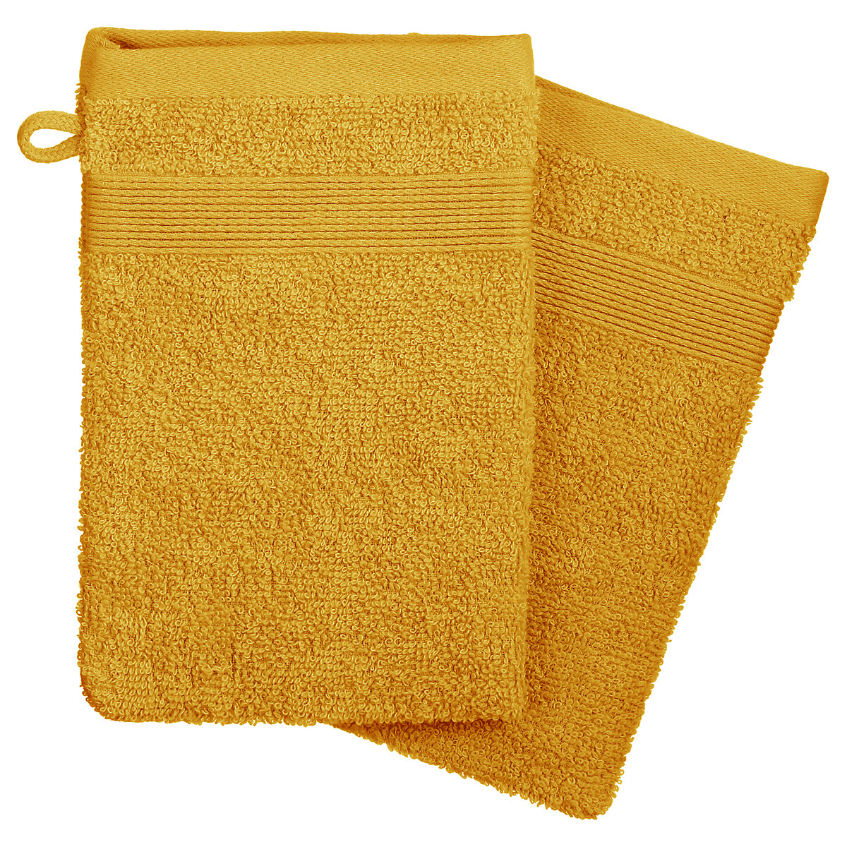 Conjunto de 2 luvas de banho PRAIA amarela,  Conjunto de 2 luvas de banho PRAIA amarela