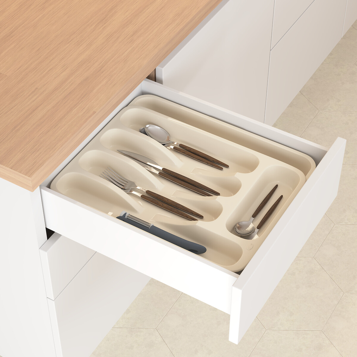 Tabuleiro para talheres POLY bege