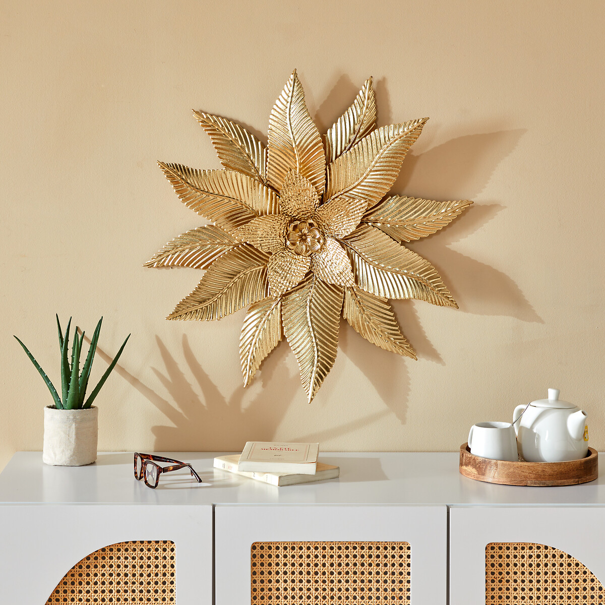 Decoração de mural AMANDINE em metal 67x67cm