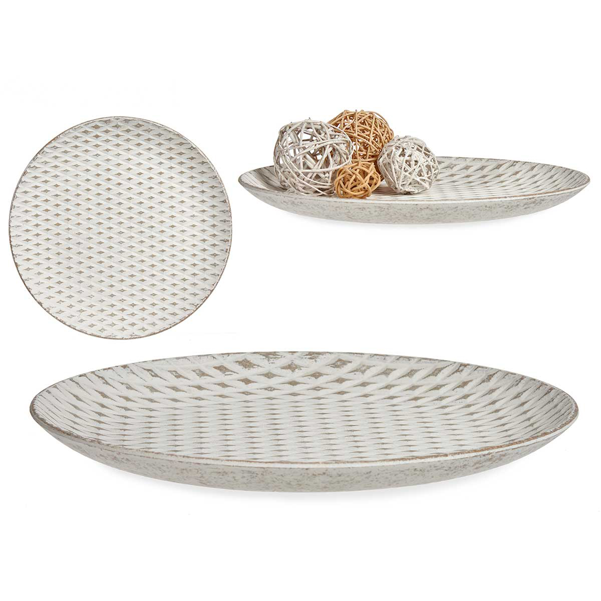 Centro de mesa branco em mdf 35cm