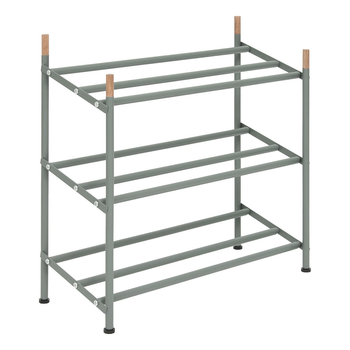 Sapateira com 3 niveis verde em metal