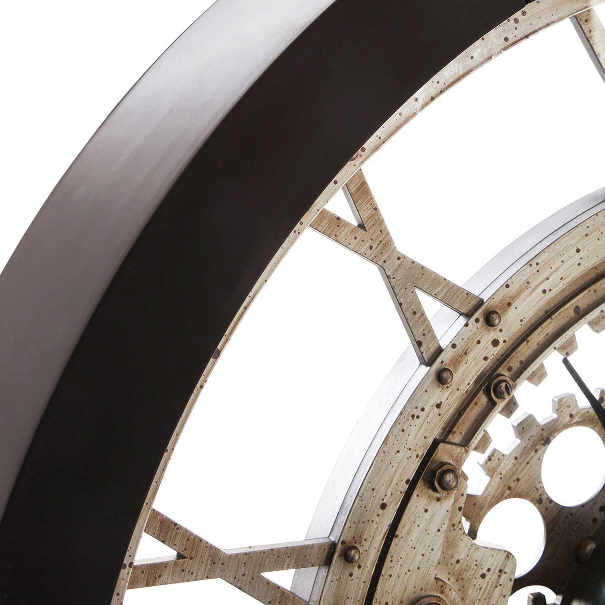 Relógio de parede preto mecanismo VINTAGE 61cm