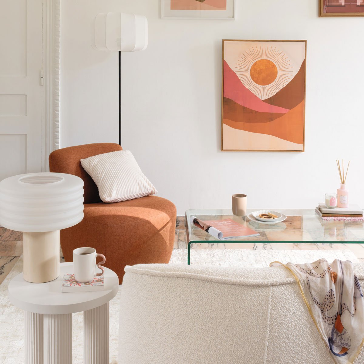 Mesa de apoio TELLA marfim em mdf 40X40x45cm