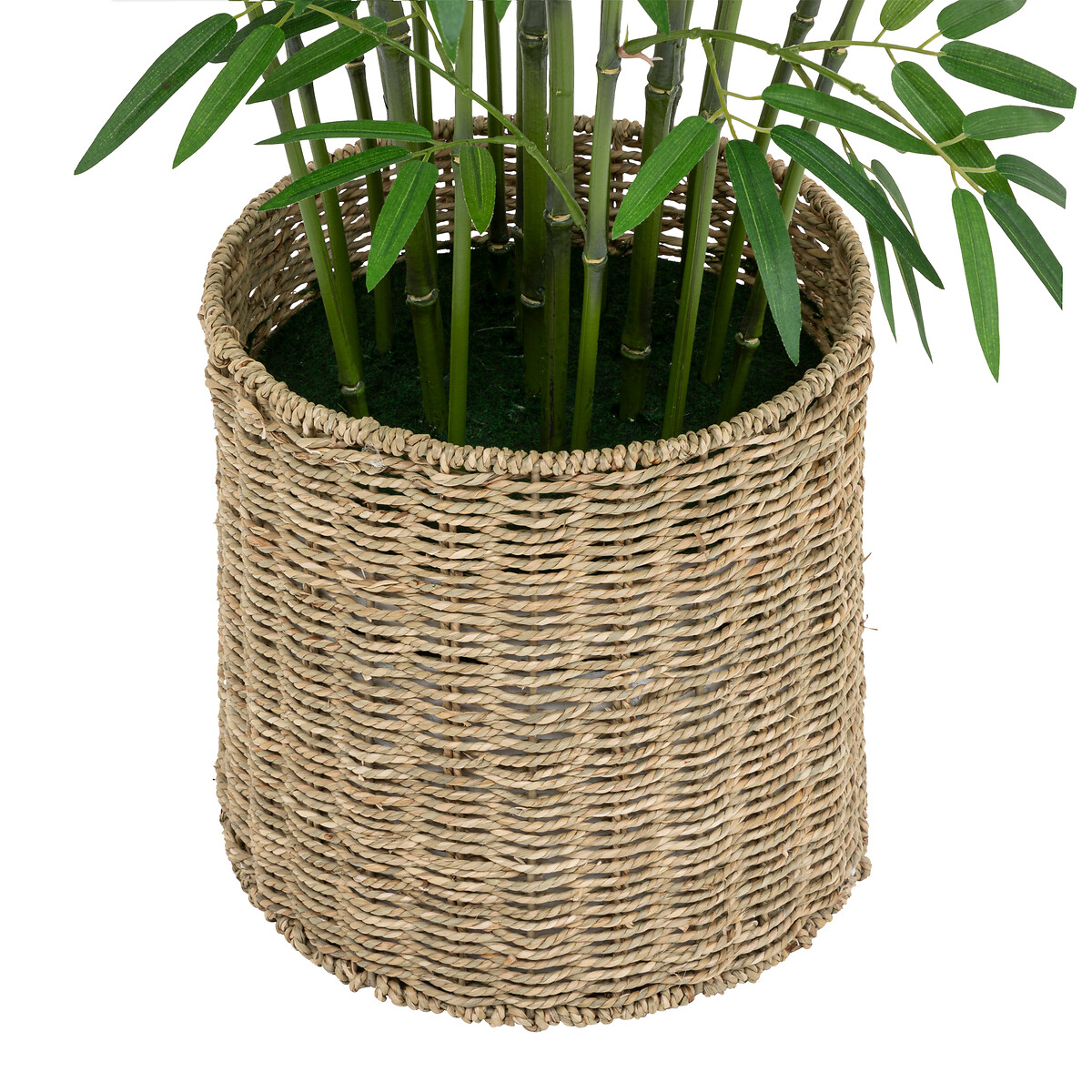 Planta bambu artificial LY com cesto de r&aacute;fia 150cm