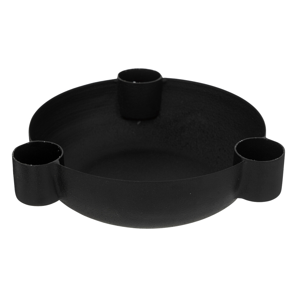 Casti&ccedil;al JIL preto em metal para 3 velas