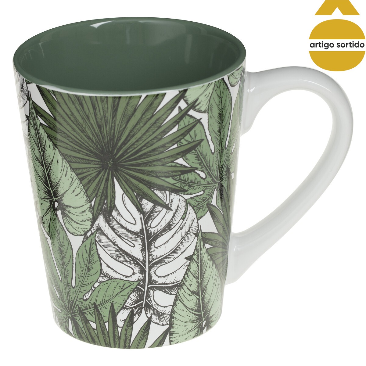 Caneca de cer&acirc;mica folhas JUNGLE 30cl