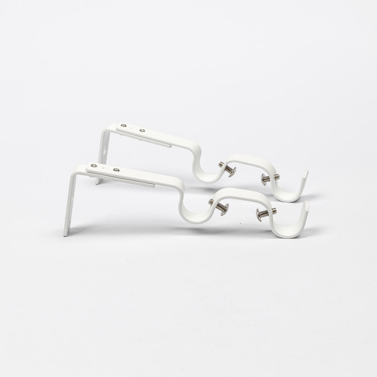 Conjunto 2 suportes duplo branco mate para calha extens&iacute;vel