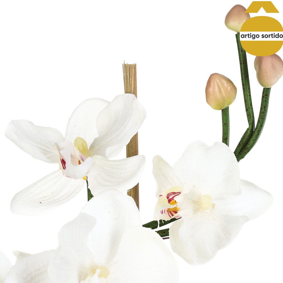 Orquídea com vaso em vidro 32cm,  Orquídea com vaso em vidro 32cm