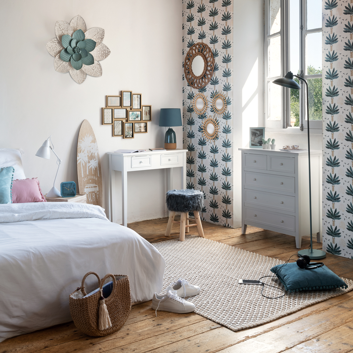 Candeeiro De Mesa Pietra Azul 43cm