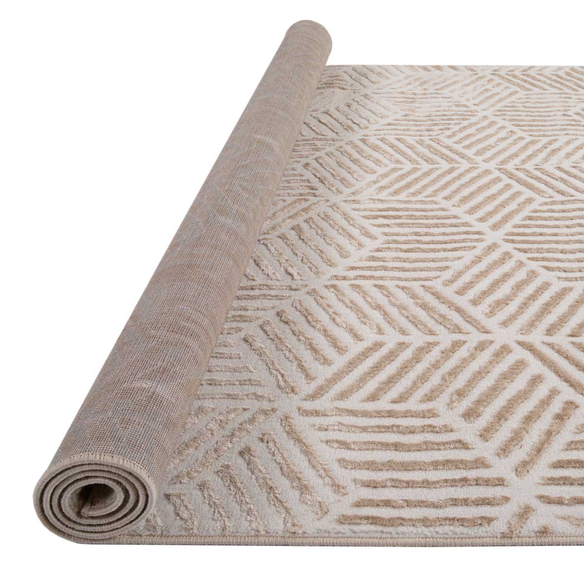 Tapete ZAHA geométrico bege 200x285cm