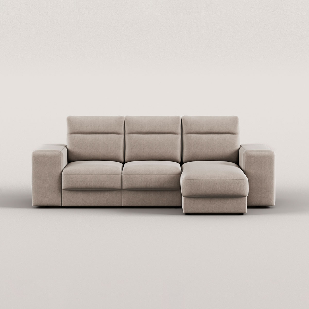 Sof&aacute; cama TRENTO taupe com chaise longue