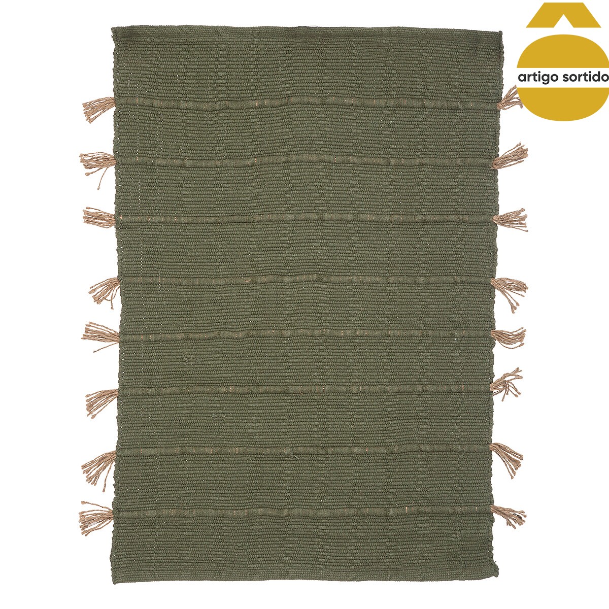 Tapete multicolor em algodão e juta 60x90cm