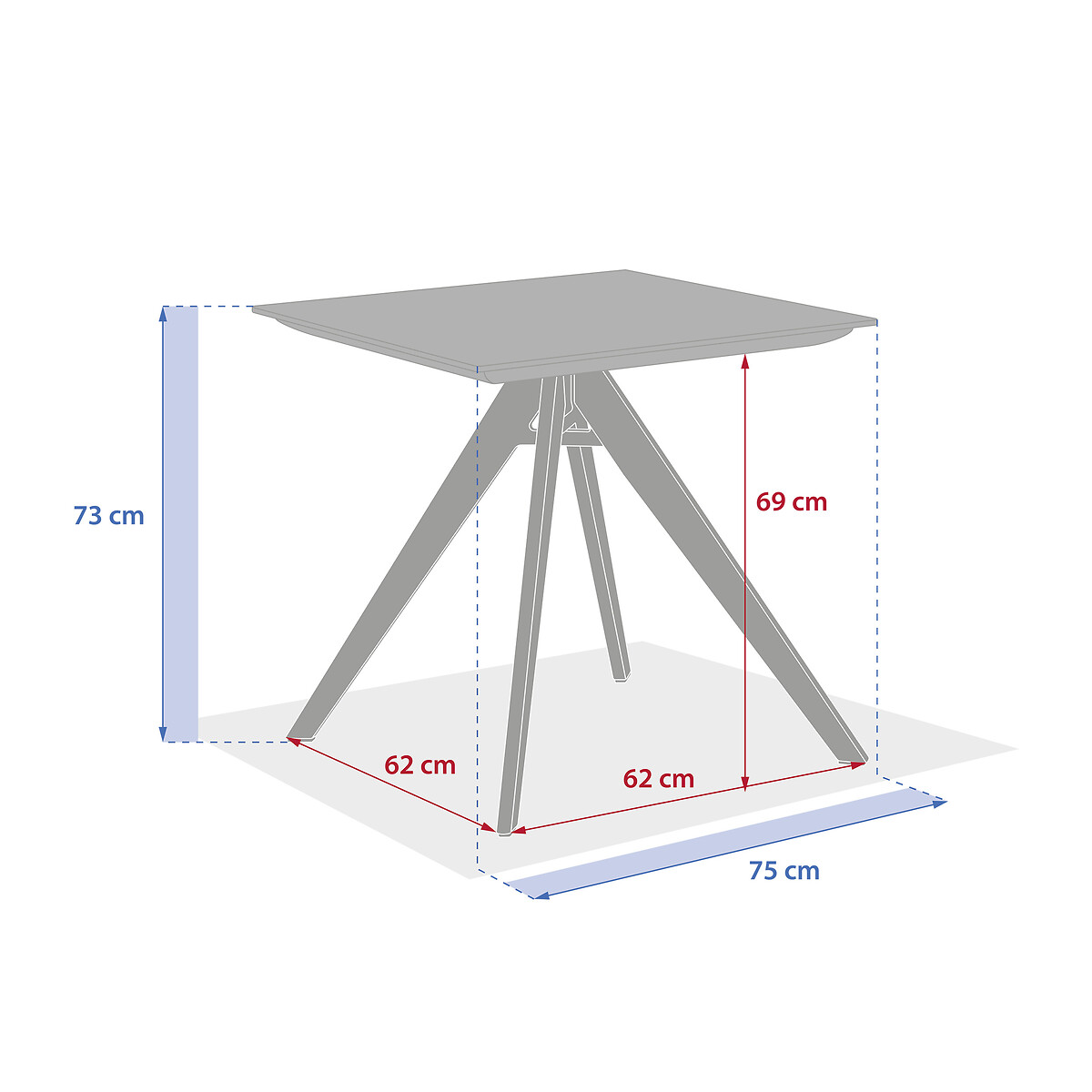 Mesa de exterior bistrô TERZANO em alumínio e pedra