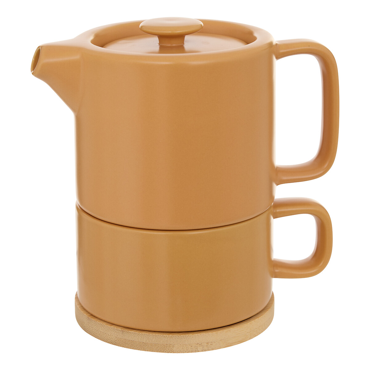 Bule com ch&aacute;vena em ceramica