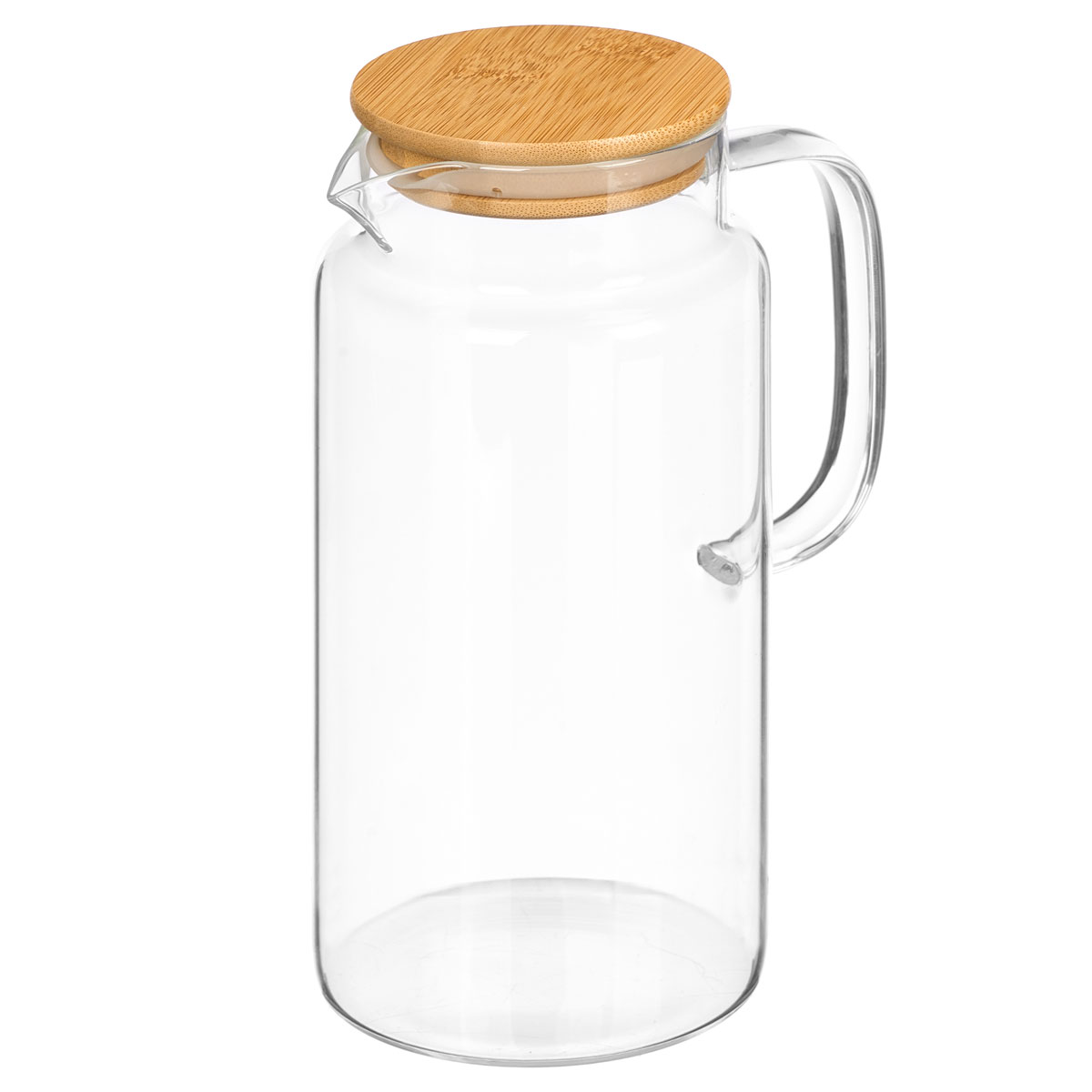 Jarro redondo com tampa bambu 1,2l