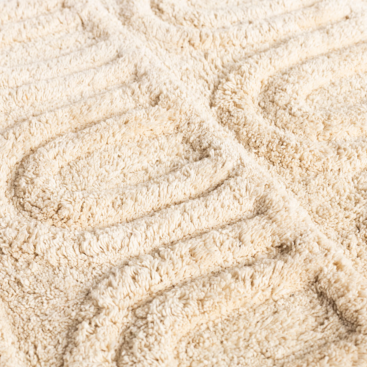 Tapete wc ELLA bege de algod&atilde;o 50x80cm