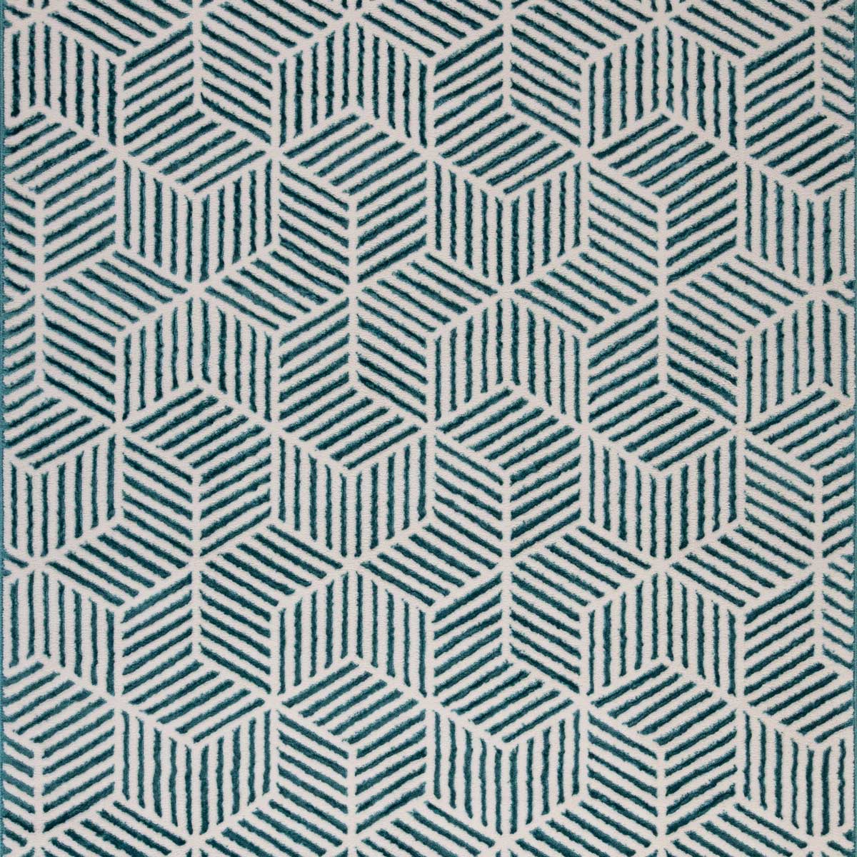 Tapete ZAHA geom&eacute;trico azul 160x235cm