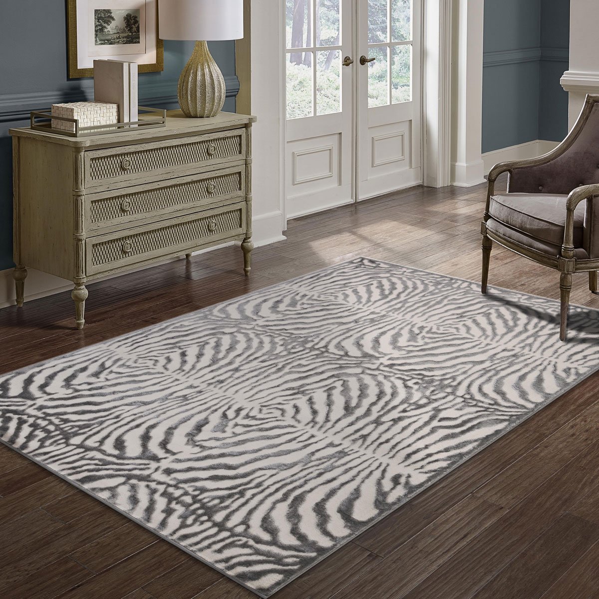 Tapete ZAHA zebra cinza 120x160cm